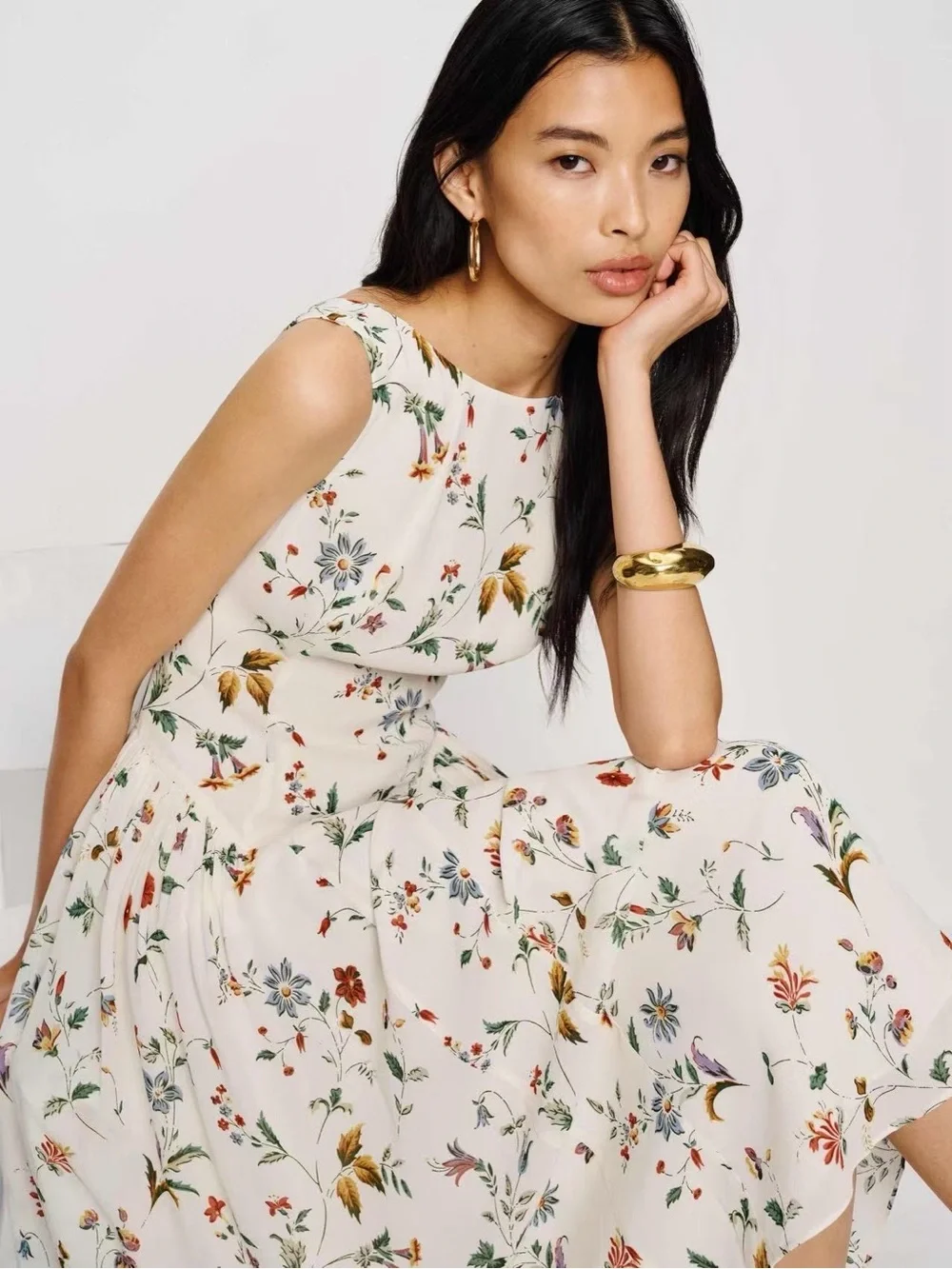 NWT Reformation Anelis Floral Midi Dress - Picture 5 of 13